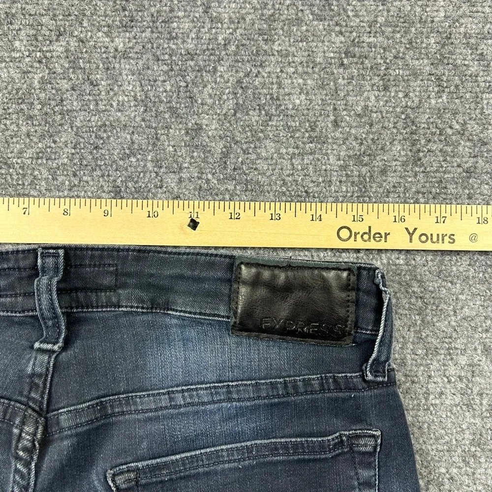 Express Jeans Mens 33x30 Dark Wash Skinny Hyper Stretch Faded Denim Pants